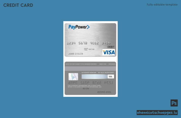 Laos PayPower Bank Visa Debitkarte – Beispielvorschau